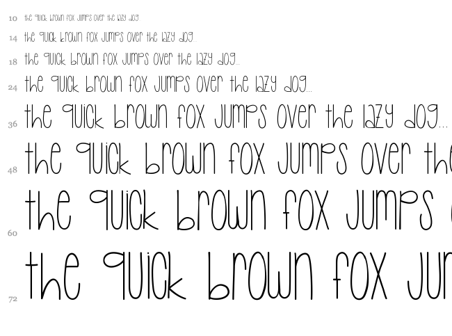 Baby Lexi font waterfall
